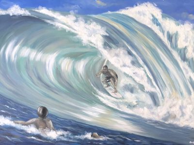 Surfing painting by Richard Stuttle