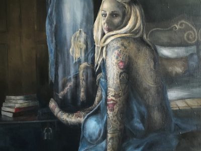 Portrait of girl with tattoos